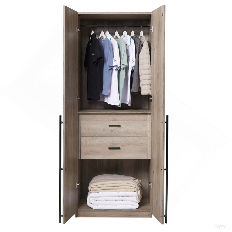 Wardrobe Closet In Rustic Gray