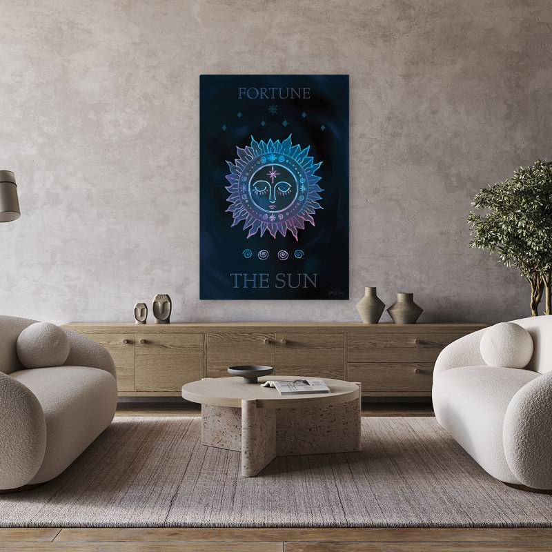 Mystique Fortune III - art céleste mystique noir et bleu, H 48 po x l 32 po