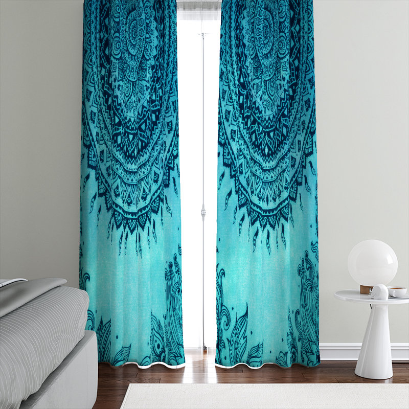 Panneaux de rideaux géométriques semi-transparents, l 20 po x L 82 po