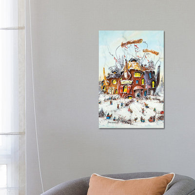 Winter Activities In The Tea by Natalia Grinchenko - Wrapped Canvas Print