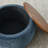 Round Storage Ottoman, 2 In 1 Function, Work As End Table And Ottoman,With Small Seat,Dark Blue-680272320