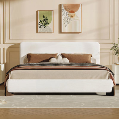 Upholstered Bed With Wood Legs