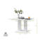 Edzard Double Pedestal High Gloss Dining Table Set with 4 Luxury Faux Leather Dining Chairs-1663762394