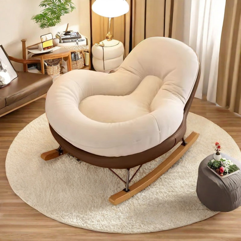 Chaise berçante simple, simple et confortable, Café noir