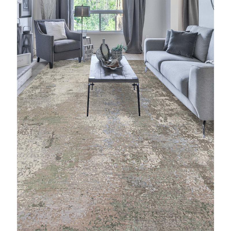 Silk Abstract Area Rug