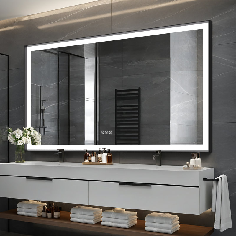 Nafiseh Rectangular LED Anti-Fog Vanity Mirror, 48"H x 36"W