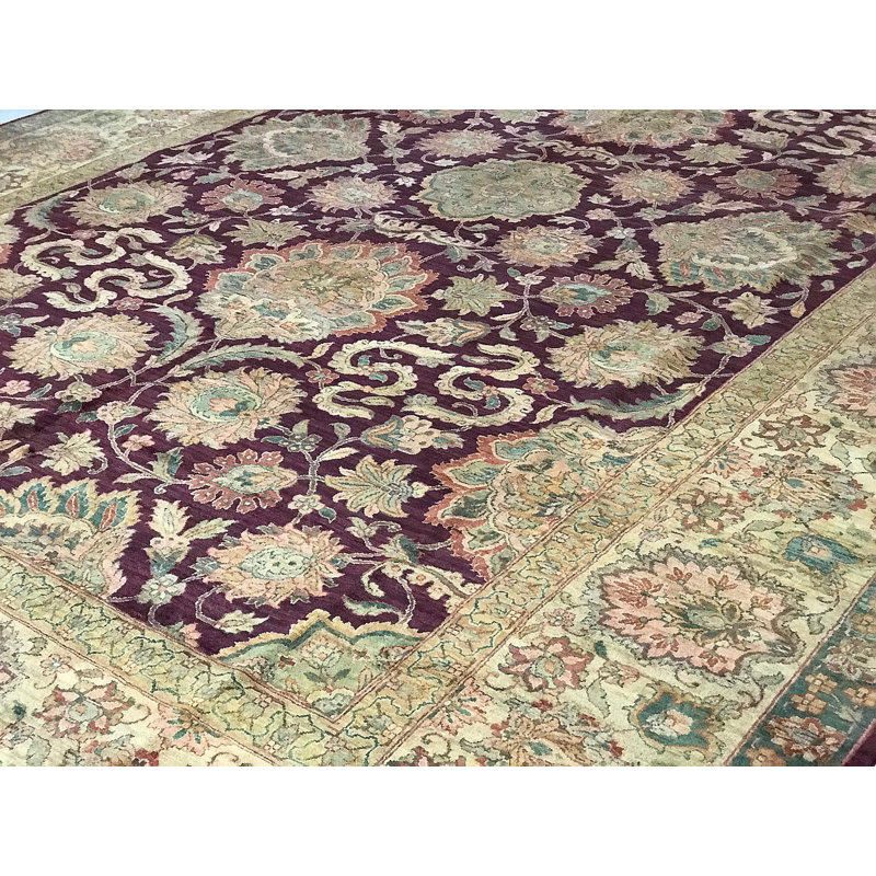 Wool Oriental Area Rug in Brown/Purple
