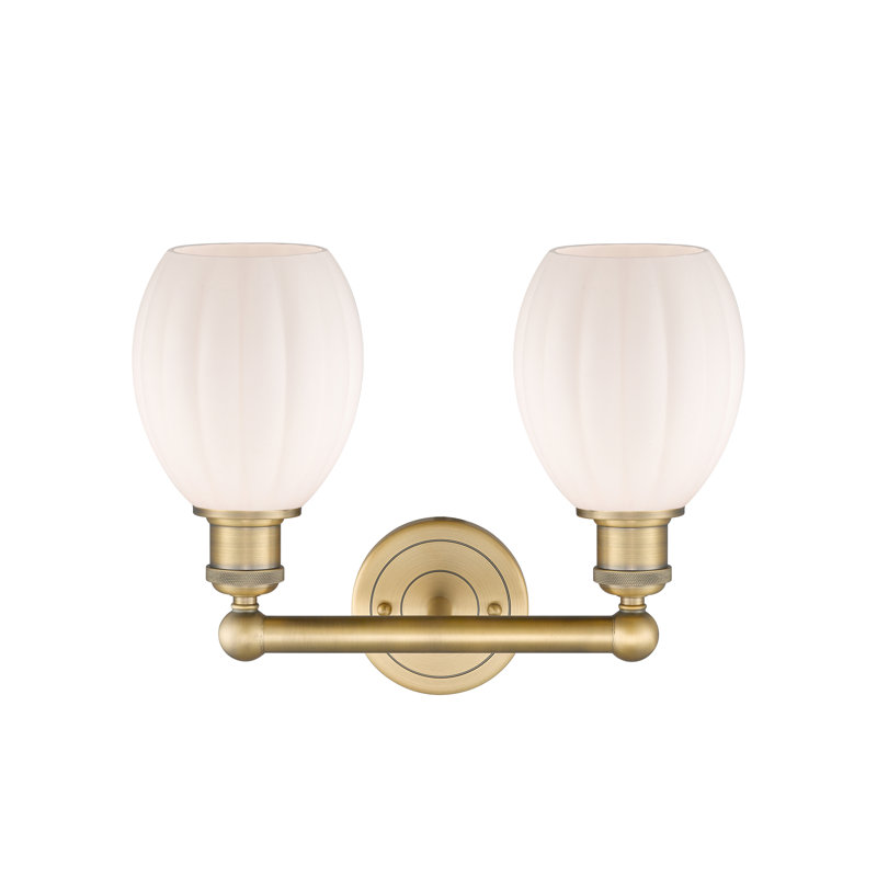 Bolduc 2 - Light Dimmable Vanity Light, Matte White, Brushed Brass