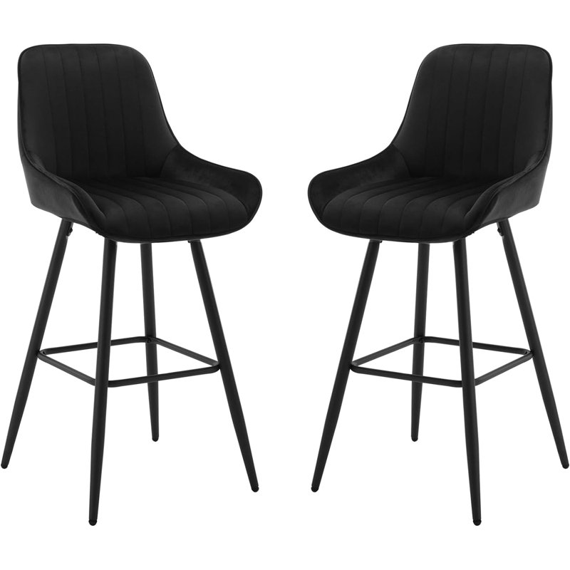 Gaelan Upholstered Counter Stool, Black