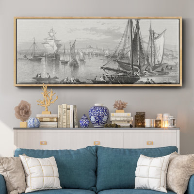 City of Boston - reproduction sur toile avec cadre flottant