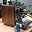 Machine à espresso semi-automatique pour la maison / commerciale, avec tête de brassage E61, pompe rotative, et fabriquée en acier inoxydable et bois de noyer rétro