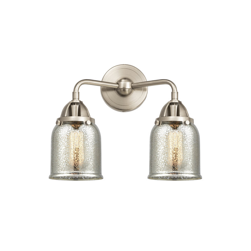 Éclairage pour meuble-lavabo à 2 lumières 5 "et 13" Shauna, Incandescente, Nickel satiné brossé