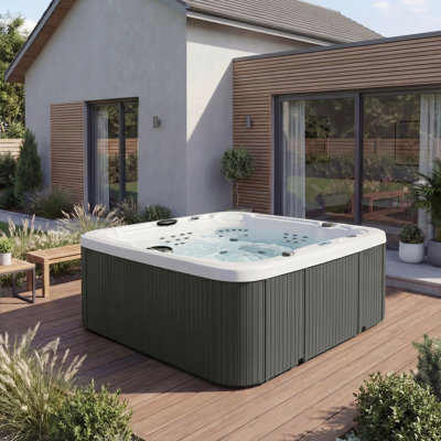Lifesmart LS700DX 230 Volt 7-Person 90-Jet Square Hot Tub with Ozonator