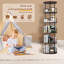 Bibliothèque 360 ° rotative, rangement rond à 5 niveaux pour la chambre à coucher, coin arrondi et structure stable, construction en fer
