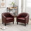 Fauteuil demi-tonneau capitonné 2 pièces Oscar