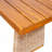 Outdoor 1Pcs Acacia Wood Bench,Teak Finish+ Brown Wicker-227306243