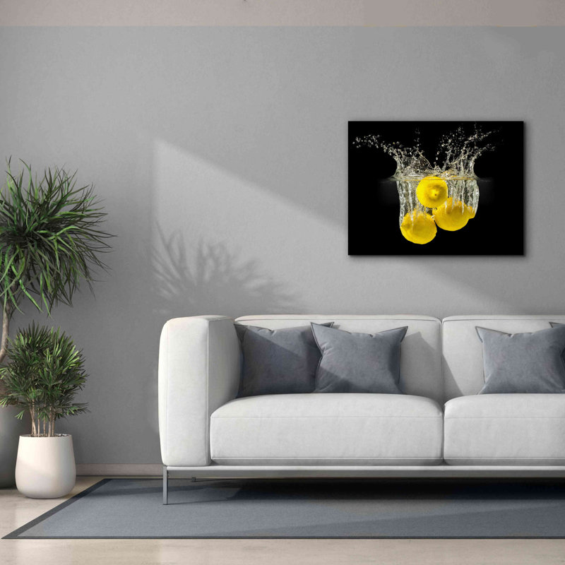 Latitude Run® «Lemon Splash» par Epic Portfolio, estampe numérique sur toile, H 26 po x l 34 po x P 1,5 po