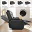 Causeuse inclinable manuelle avec console rabattable, ports de charge, haut-parleurs Bluetooth et lumières DEL-514497504