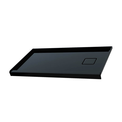 Base de douche en acrylique 60 po x 32 po GT, panneau de douche à seuil simple, antidérapant pour drain à droite, noir brillant