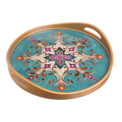Plateau de coiffeuse orange et andine