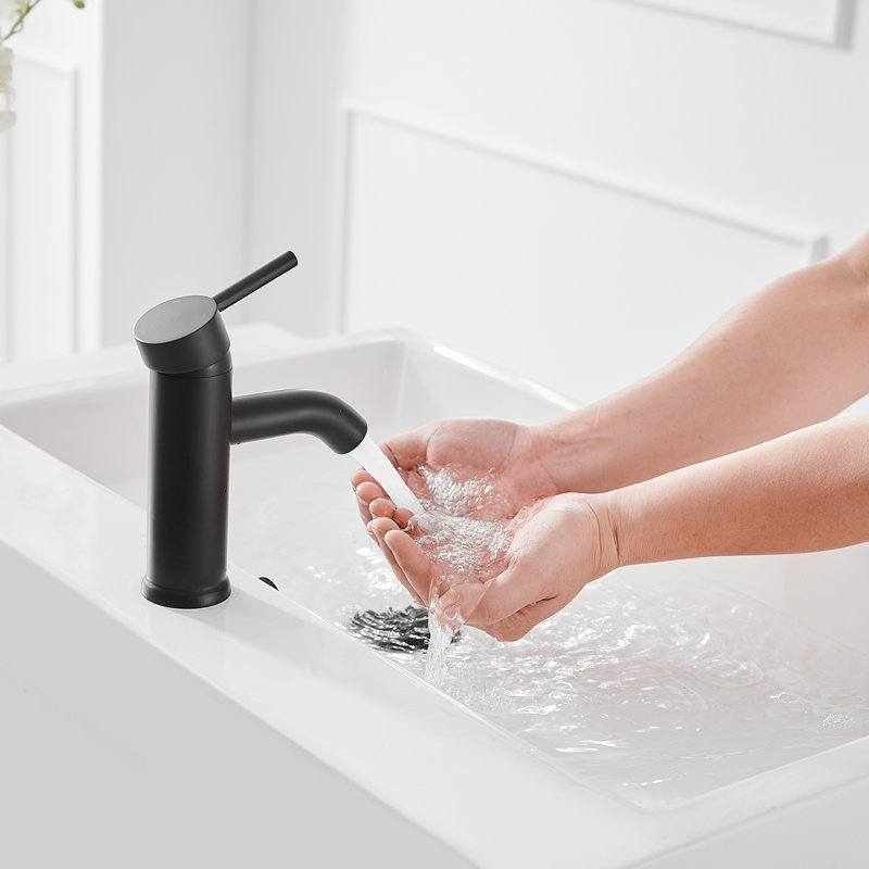 Matte Black Stainless Steel Single-Handle Bathroom Faucet