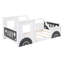 Lit plateforme simple en forme de voiture avec roues-912144499