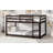 Espresso Solid Rubber Wood Twin-Over-Twin Floor Bunk Bed With Ladder And Reinforced Slat Bed Platform-124127852