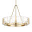 Lustre 6 lumières Slavin en noir mat avec verre d'eau ambré-429534673-429534674-429534675