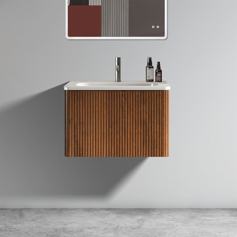 48 24.01'' Single Bathroom Vanity with Top, Walnut