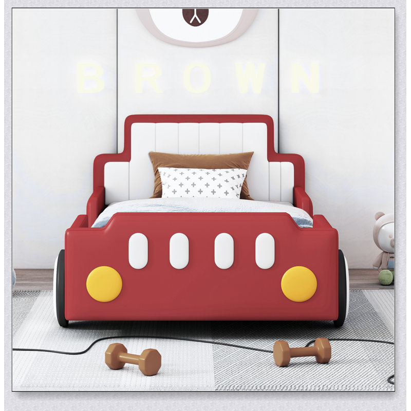 Lit plateforme avec roulettes Race, Rouge