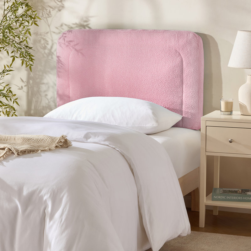 Chastelyne Upholstered Easy Assemble Wall Mounted Headboard, Pink, Full
