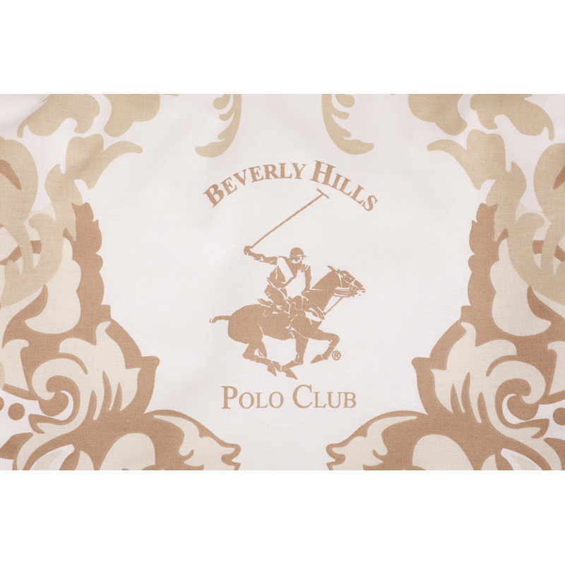 Cotton Damask Duvet Cover Set with Pillowcases, Single - 2 Pillowcases (80 x 80 cm), Beige