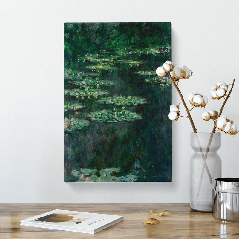 Water Lilies Lily Pond Vol.29 by Claude Monet - Wrapped Canvas Painting, 76cm H x 50cm W x 3cm D