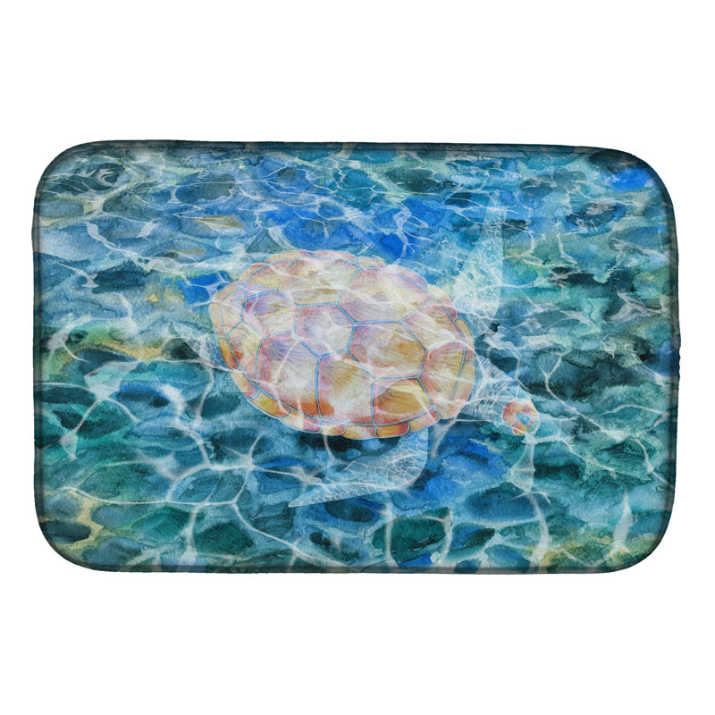 Tapis de séchage sous eau en tortue de mer, Jaune
