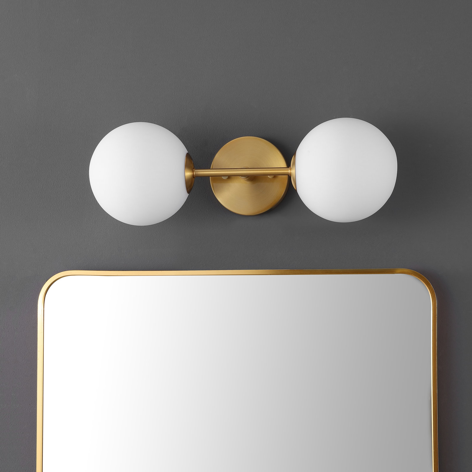 Jaina 2 Light Glass Dimmable Armed Sconce, Gold