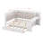 Full Size Corner Bed Frame, Daybed With Storage Shelves & Trundle, Wood Corner Bed With LED Light, Desk-388301854