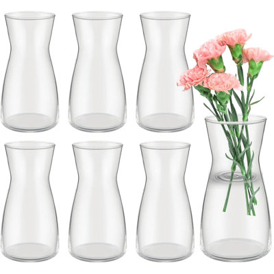 6-pack 8-inch Clear Glass Flower Vases