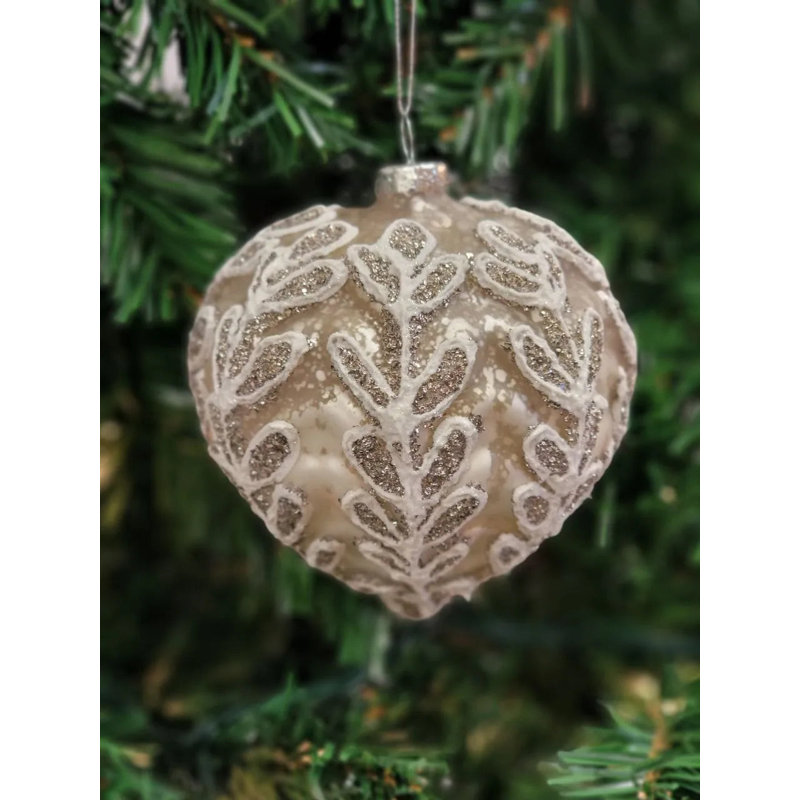  Ornement de Noël en verre blanc en forme de cœur F07M7-31-LH76-23104
