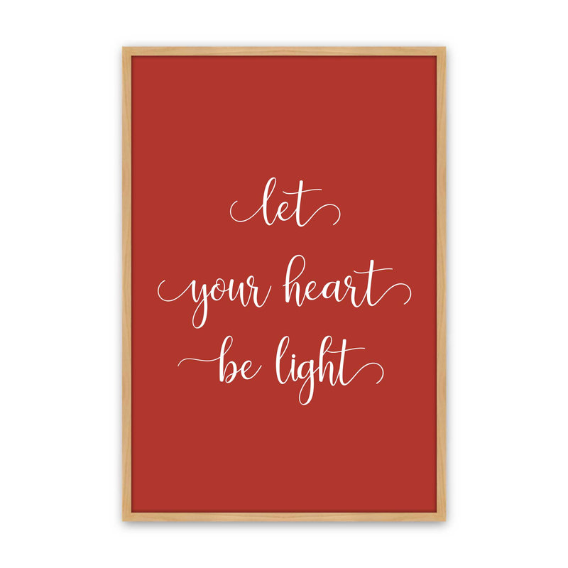 «Let Your Heart Be Light», reproduction d'art, 16 po x 20 po, Érable américain