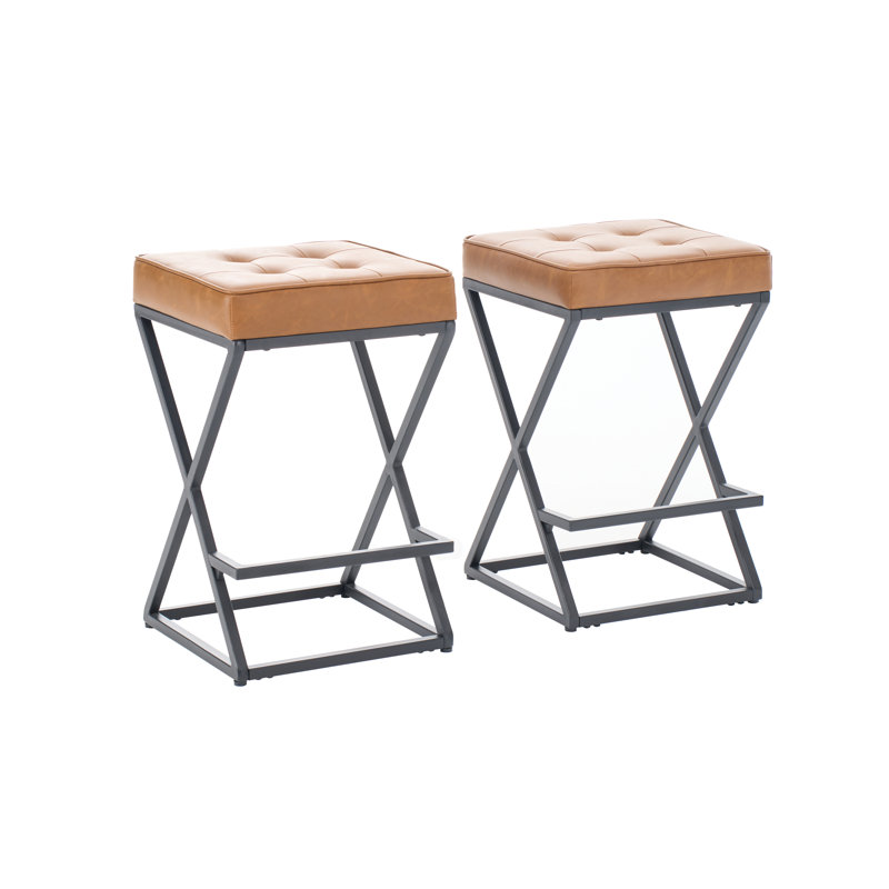 Tabouret de comptoir rembourré avec structure en métal