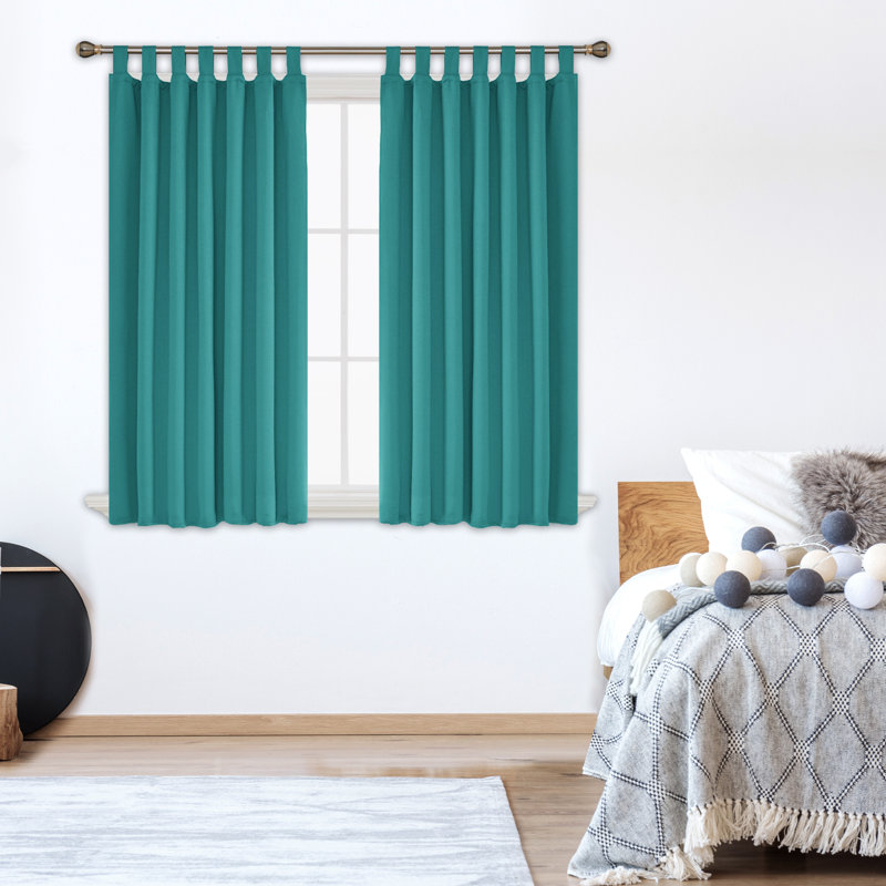 Blackout Curtain Pair, Turquoise, 140 W x 175 D cm