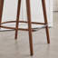 Tabouret de bar en faux cuir brun à hauteur de comptoir avec pieds et repose-pieds en métal, siège rembourré confortable pour îlot de cuisine, pub, comptoir de salle à manger, 2. Forme ovale, design ergonomique, matériau principal en polyuréthane-130040871