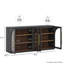 Buffet arqué 65 "avec porte vitrée et tablettes réglables, ébène-183381402