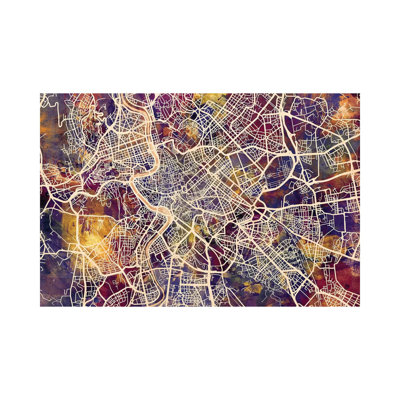 Rome Italy City Street Map III by Michael Tompsett - Wrapped Canvas Gallery-Wrapped Canvas Giclée