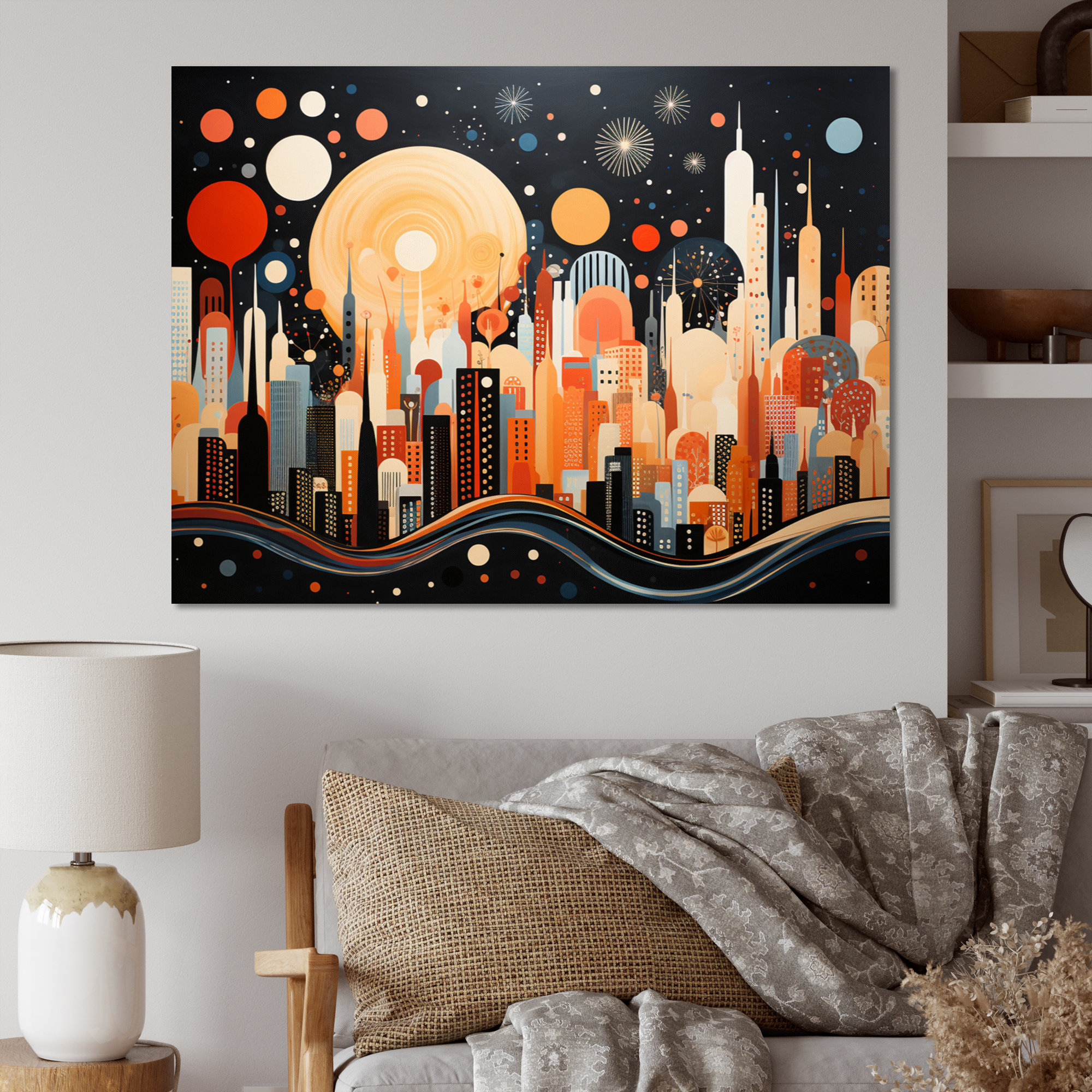 Latitude Run® New York City Midcentury Collage III - Print on Canvas ...