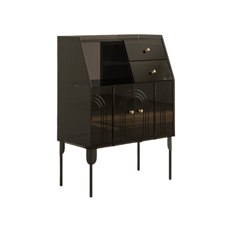 Armoire d'appoint moderne et rétro, Noir