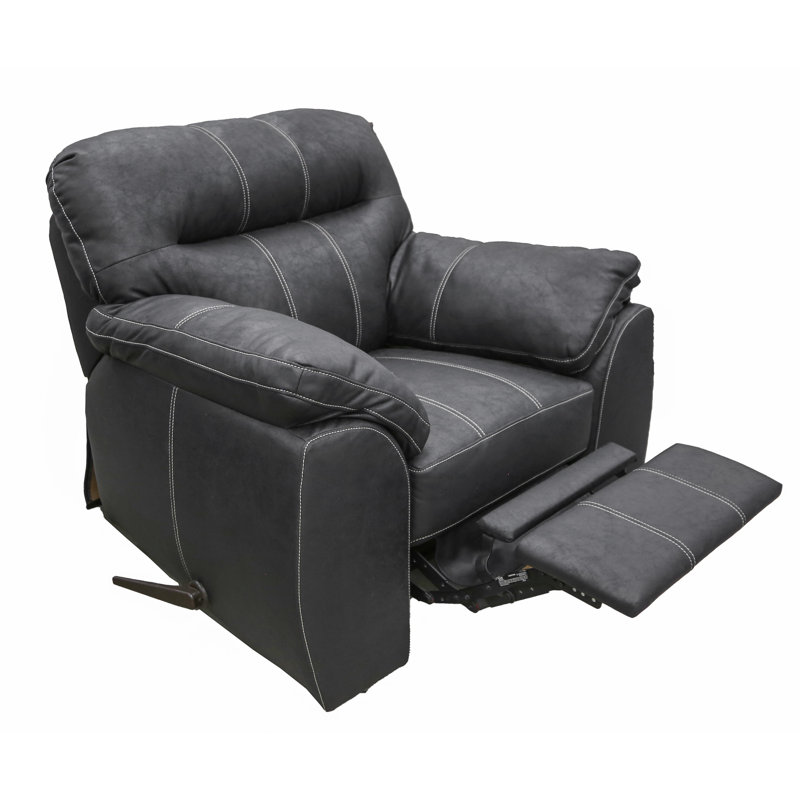 Fauteuil inclinable en similicuir Red Barrel Studio®, Noir, noir, noir, noir
