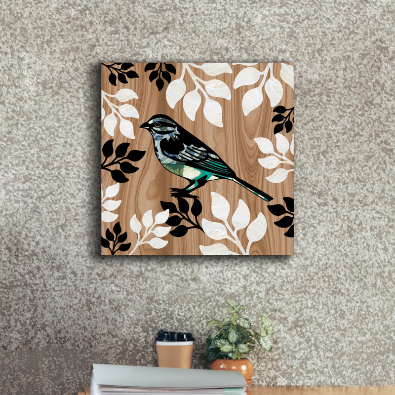  «Bird Patchwork 1» par Erin Clark, art mural sur toile, 37 po x 37 po, H 18 po x l 18 po x P 0,75 po