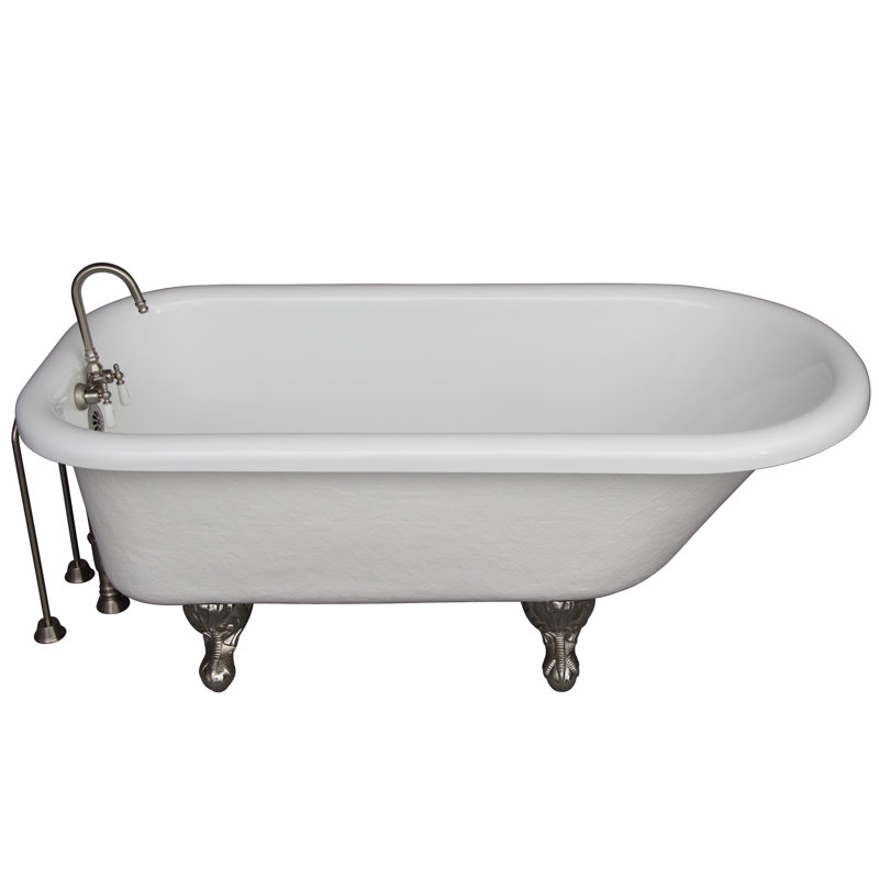 67 " L x 29.5 " W Freestanding and Mounting / Installation Required Soaking Acrylic Bathtub with Faucet