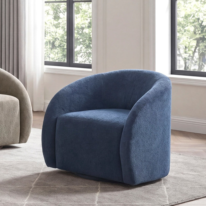 Fauteuil d'appoint pivotant en microfibre Luxury, Microfibre / microsuède bleu